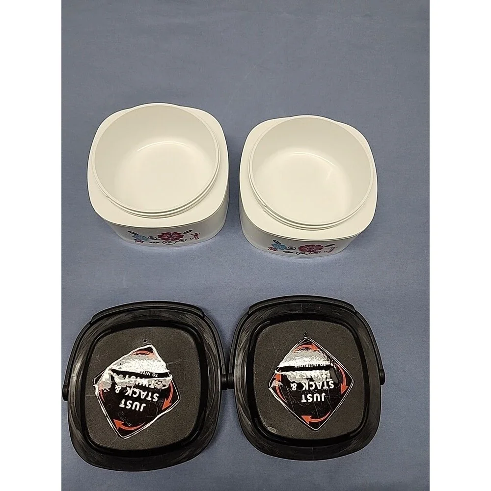 Foogo By Thermos 12 Oz. Stackable Bento Containers Set Of 2 In Poppy Patch 2012